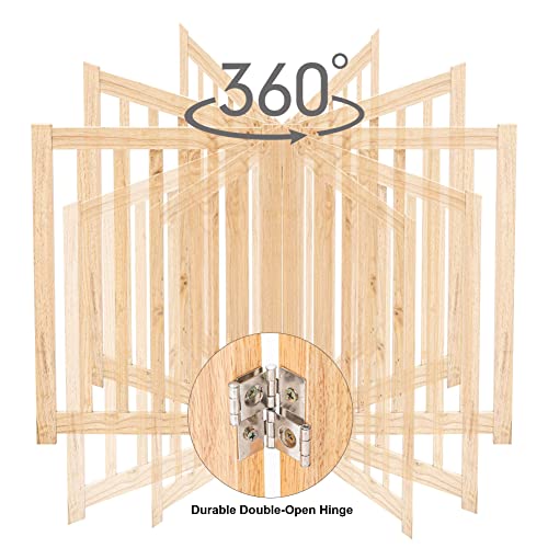 Lzrs Cancello Per Animali Domestici Indipendente In Legno Massello,Cancelli Per Cani In Legno Per Porte,Cancelli Per Cani In Legno Naturale Per La Casa,Cancello Per Cani Per Scale, Recinzione Di - 5
