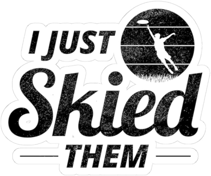 Ultimate Frisbee Skied Sticker - Layout Catch Vinyl Decal for Players