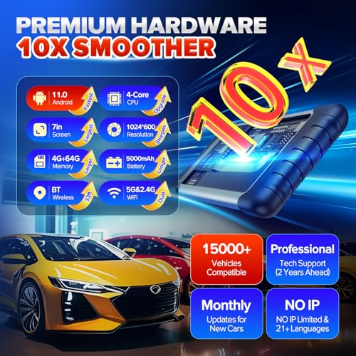 Autel Scanner MaxiCOM MK808BT PRO: 2026 Upgrade of MK808S MX808S MK808Z Bidirectional Diagnostic Tool, 2.0 BT Ver. of MK900 MX900 MK900BT, 3000+ Active Test, 28+ Service, OE All System, FCA, 11 OS by Autel - Image 8