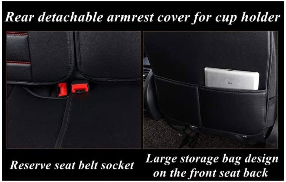 Per R&ENEALL Logan Coperchio del Sedile Set Set Completo Set Completo PU Protezioni per sedili Posteriori Anteriori in Pelle PU Cuscini Imbottiti Poggiatesta Impermeabile Traspirante