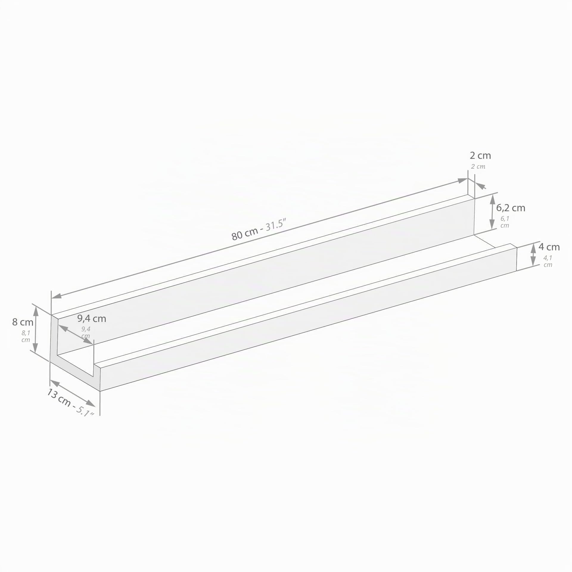 Mobili Fiver, Coppia Mensole portafoto-quadri First, 80 cm, Rovere Rustico, 80 cmx13 cmx8 cm, Nobilitato, Mensole da muro per Camera, Ingresso, Soggiorno, Ufficio, Made in Italy