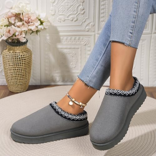 Women's Slippers Platform Mini Faux Fur Warm Winter Snow Boots Indoor/Outdoor Anti-Slip Slipper Comfy Fur Fleece Lined Sneakers House slippers Short Ankle Boot3