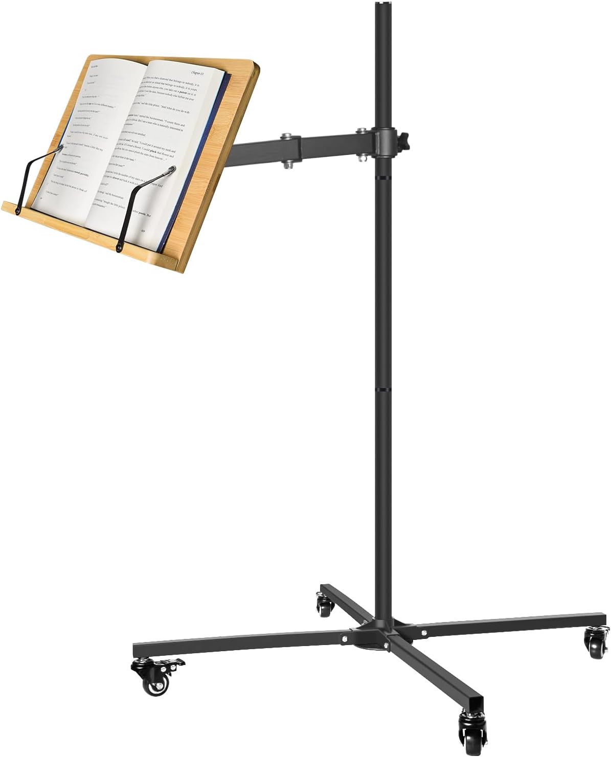 wishacc Rolling Book Stand with a Tablet Floor Stand
