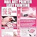 Soflightmok Nail Printer Nail Art Machine,Portable 3D Nail Painting Machine-Upgrade 2 Ink Cartridges,1000+ Designs, DIY Nail Printer Control Through Mobile App for Home Salon,Cute Girls Women Gift
