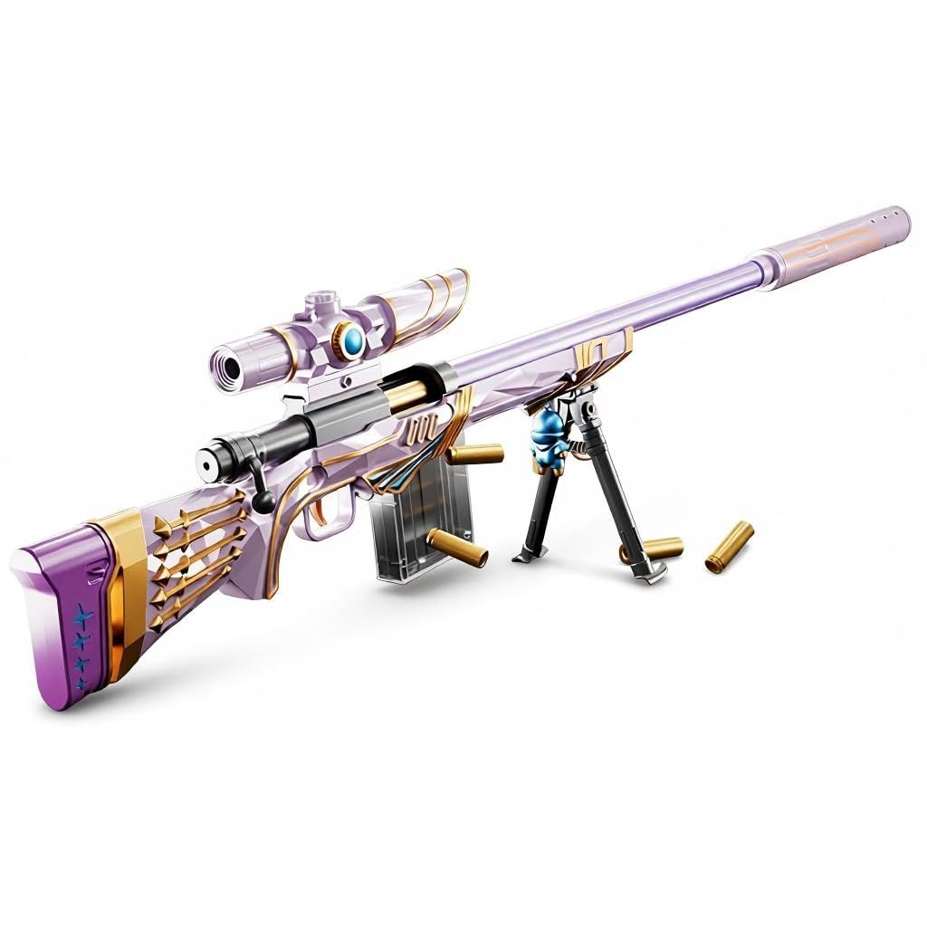 Sniper Rifle Foam Blaster with 20 Soft Balls, Bolt Action Sniper Rifle Dart Blaster with Detachable Scope, Blaster Game Set for Boys, Shell Ejection Soft Bullet Toy Gun Kids and Adults，Violent