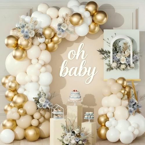 Arco Palloncini Oro Bianco, 103pcs Kit