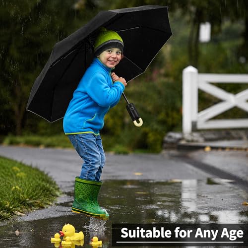 Image of AYSIS UV Umbrella with Novelty Clip Handle, Travel Umbrellas for Rain and Sun Windproof Compact, Automatic Open Close, 8 Ribs, Portable Umbrella for Men and Women