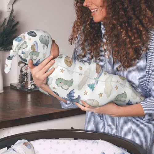 Image of Dragon Swaddle Blanket with Hat for Baby, Swaddling Dragon Theme Baby Stuff
