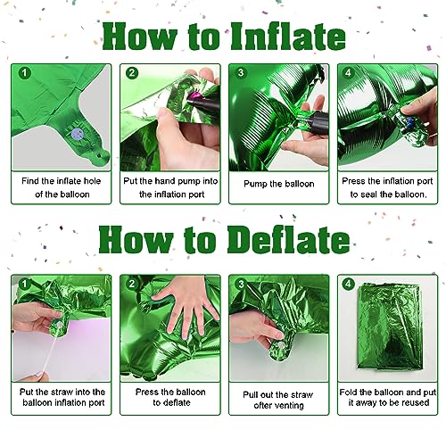 Image of 40 Inch Emerald Green Number 8 Balloons, Large Foil 8th Birthday Balloon Decorations for Girls, Dark Green Self Inflating Happy Birthday Party Jungle Anniversary Celebration Boys Kids Decor Supplies