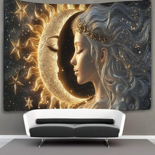 Tenture murale 180cmx230cm tapisserie Golden Soleil déco chambre fête