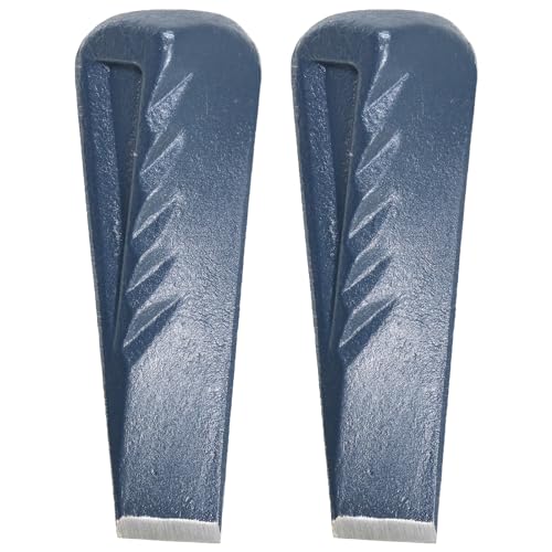 SPARES2GO Twisted Log Splitter Wedge Heavy Duty Steel Wood Splitting Chisel Spikes (2.5KG, 9, Pack of 2)