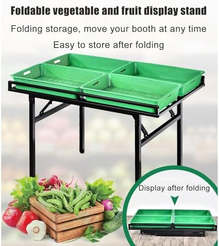 Versatile Plastic Display Basket Stand for Fruits & Vegetables - Perfect Organizer for Markets, Bakeries, Convenience Stores, Pantries & Snack Displays
