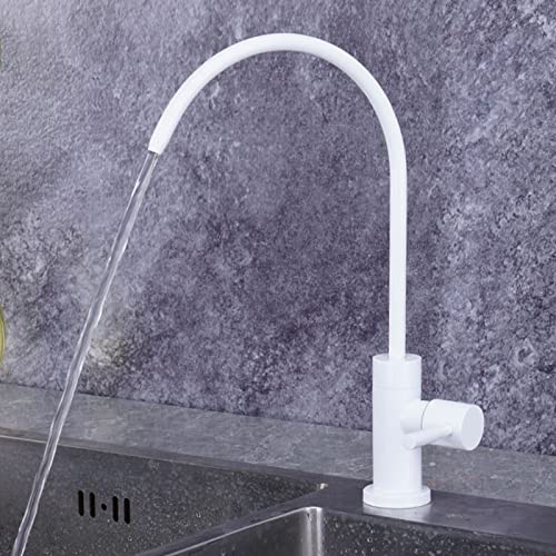 Robinet de cuisine eau filtrée blanc inox mitigeur évier pur-c