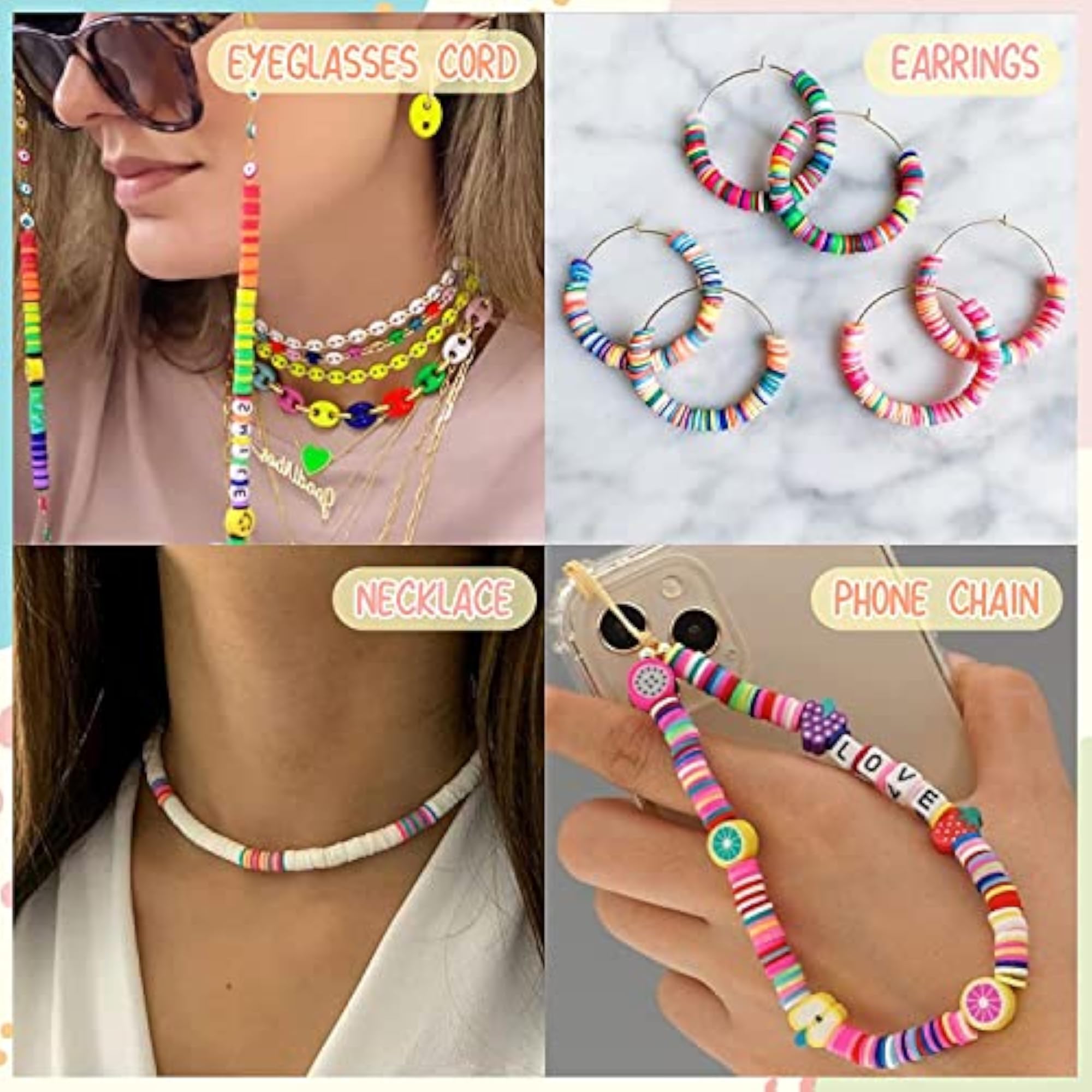3000pcs Multicolor Flat Beads for Jewellery Making