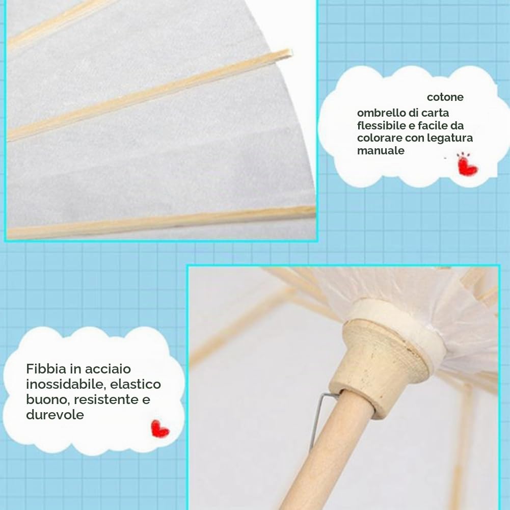 Nagoyuki Ombrelli da Matrimonio in Carta da 8 Pezzi, in bambù da 60 Cm, per Centrotavola per Addio al Nubilato, Oggetti di Scena per Foto