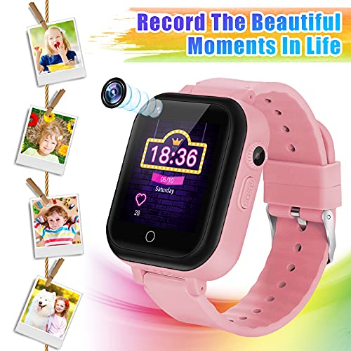 Okyuk T16 Kids Smart Watch 4G With Sim Card, Gps Tracker Watch For Kids Voice Video Call Sos Face Unlock Camera Pedometer, Touch Screen Kids Phone Watch For Boys Girls Gift #TOP4