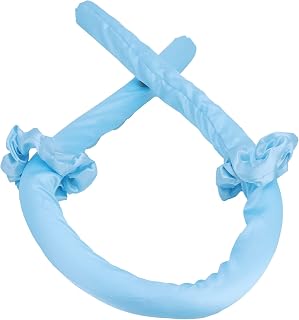 Haste de ondulação sem calor, rolo de cabelo sem calor 1.2x39.4in para banquetes para festas de aniversário para uso diário para bricolage(Gancho de cabelo azul com grampo de cabelo)