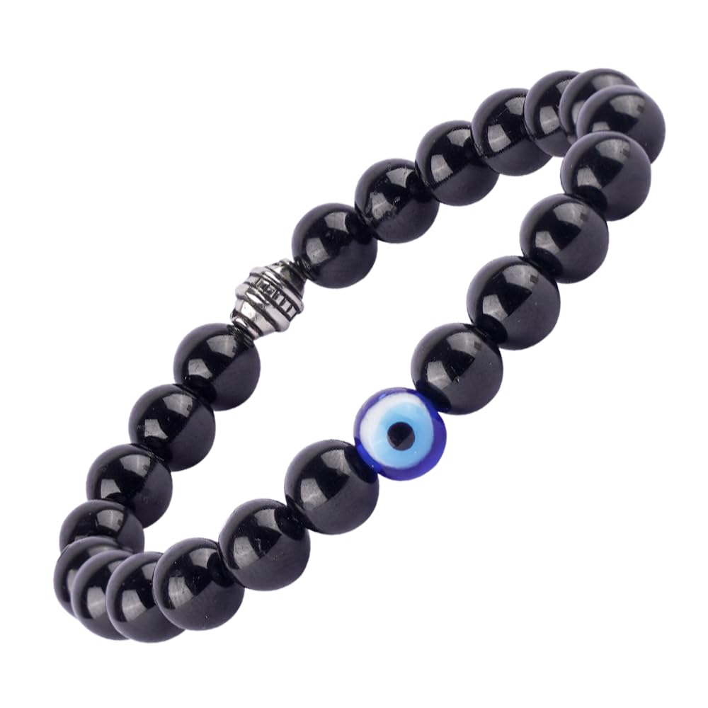 Celestial Crystals NATURAL BLACK TOURMALINE WITH EVIL EYE | CRYSTAL STONE BRACELET FOR MEN AND WOMEN FOR REIKI HEALING | PHYCHIC PROTECTION | BEAD 8 MM | LAB CERTIFIED STONES | GIFT | UNISEX (B0CQGGP1H5) Amazon Price History, Amazon Price Tracker