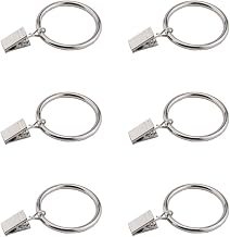 Coideal Silver Curtain Rings with Clips, 30 Pack Rustproof Metal Drapery Clip Ring Hook for Holding Heavy Curtains and Drapes (35 mm)
