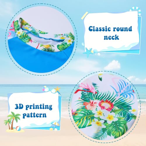 Image of Girls Swimsuit Two Piece Rash Guard Set for 4-14 Years UPF 50+ UV Protective Long Sleeve Swimwear