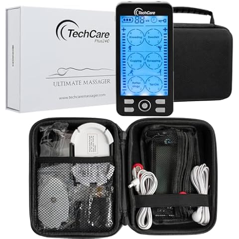 Tens Unit TechCare Plus 24 Massager Muscle Stimulator Device Machine Pulse Massager with Protective Cover Case Sciatica Plantar Fasciitis Tennis Elbow Back Shoulder Neck Cover