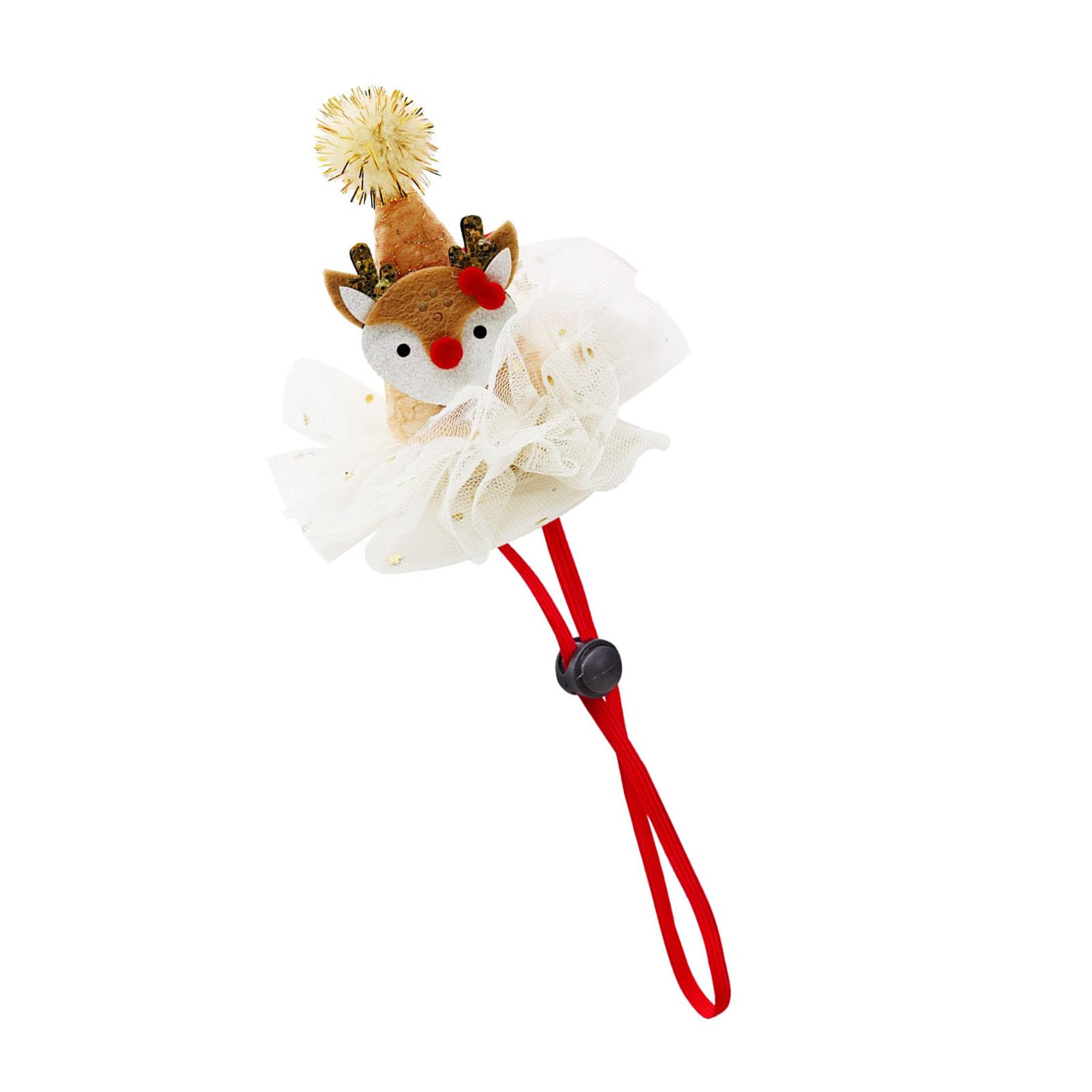 MICFENY Christmas Pet Hat Dog Cats Headwear Christmas Costume Reindeer Hat Blingbling Tinsels Dog Christmas Hat