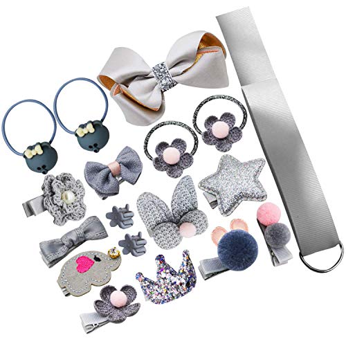 Image of Bembika Set of 18 Hairclips Hairpins Headwear Accessories for Girls Best Birthday Gift (Grey)