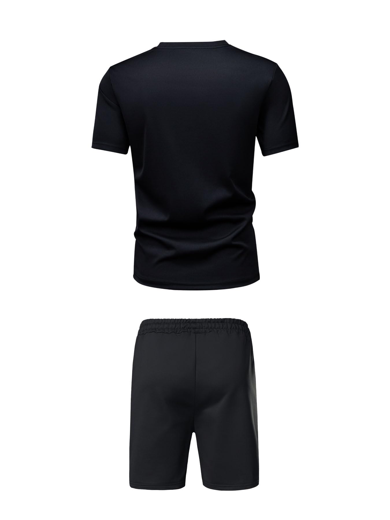 Conjunto de 2 piezas de camiseta ligera de manga corta con estampado de letras de París para hombre, simple, a la moda, casual, vacaciones, deportes — view 2