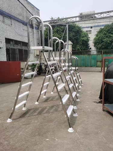 Escalera para piscina de acero inoxidable de 5 peldaños miniatura 6
