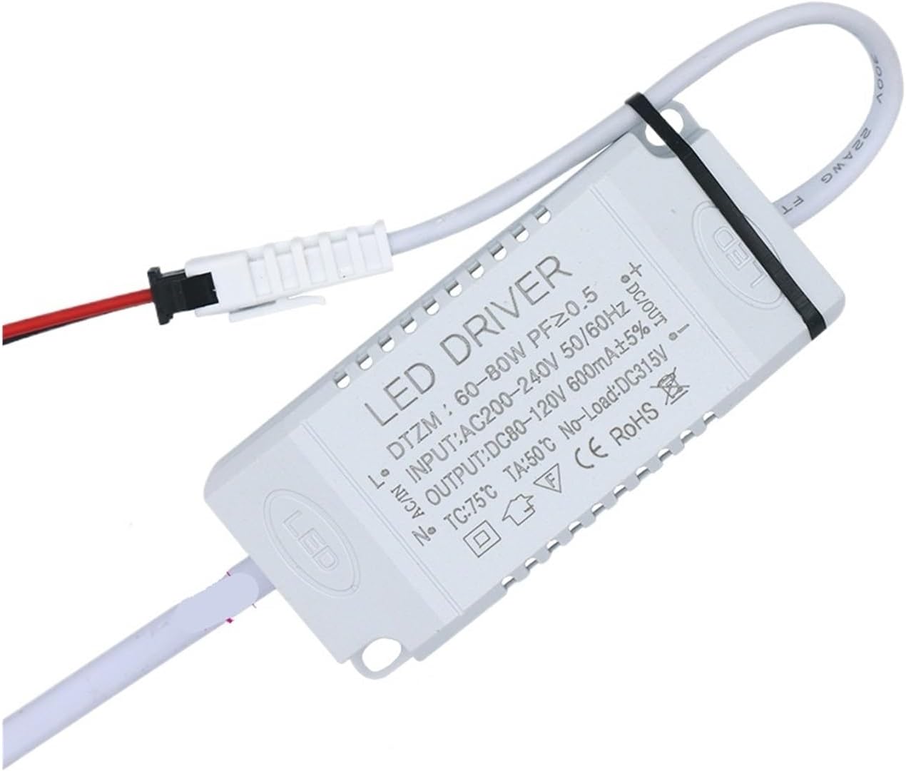 LED Driver 30W 40W50W60W70W80W 460mA 600mA lamp LED Transformer AC200-240V Power Adapter DC80-147V Suitable for LED Spotlight Bulb with housing(60-80W with Shell)