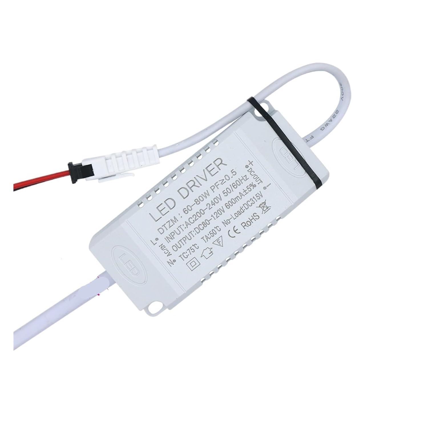 LED Driver 30W 40W50W60W70W80W 460mA 600mA lamp LED Transformer AC200-240V Power Adapter DC80-147V Suitable for LED Spotlight Bulb with housing(60-80W with Shell)