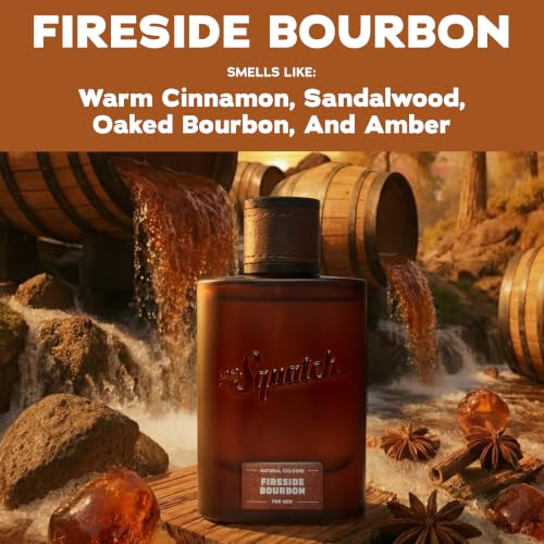 Image of Dr. Squatch Natural Cologne for Men - Scent-Lock Technology and Sustainably-Sourced Ingredients - Fireside Bourbon Cologne (1.7 fl oz)