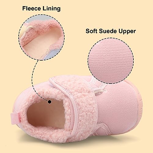 Centipede Demon CD-23Q4A1003-PINK-143 Toddler Slippers For Boys Girls Fuzzy Toddlers House Shoes Warm Indoor Home Shoes Cozy Winter Slipper Sneakers Fleece Rubber Sole Outdoor Walking Shoes 5-6 Toddler thumb #3