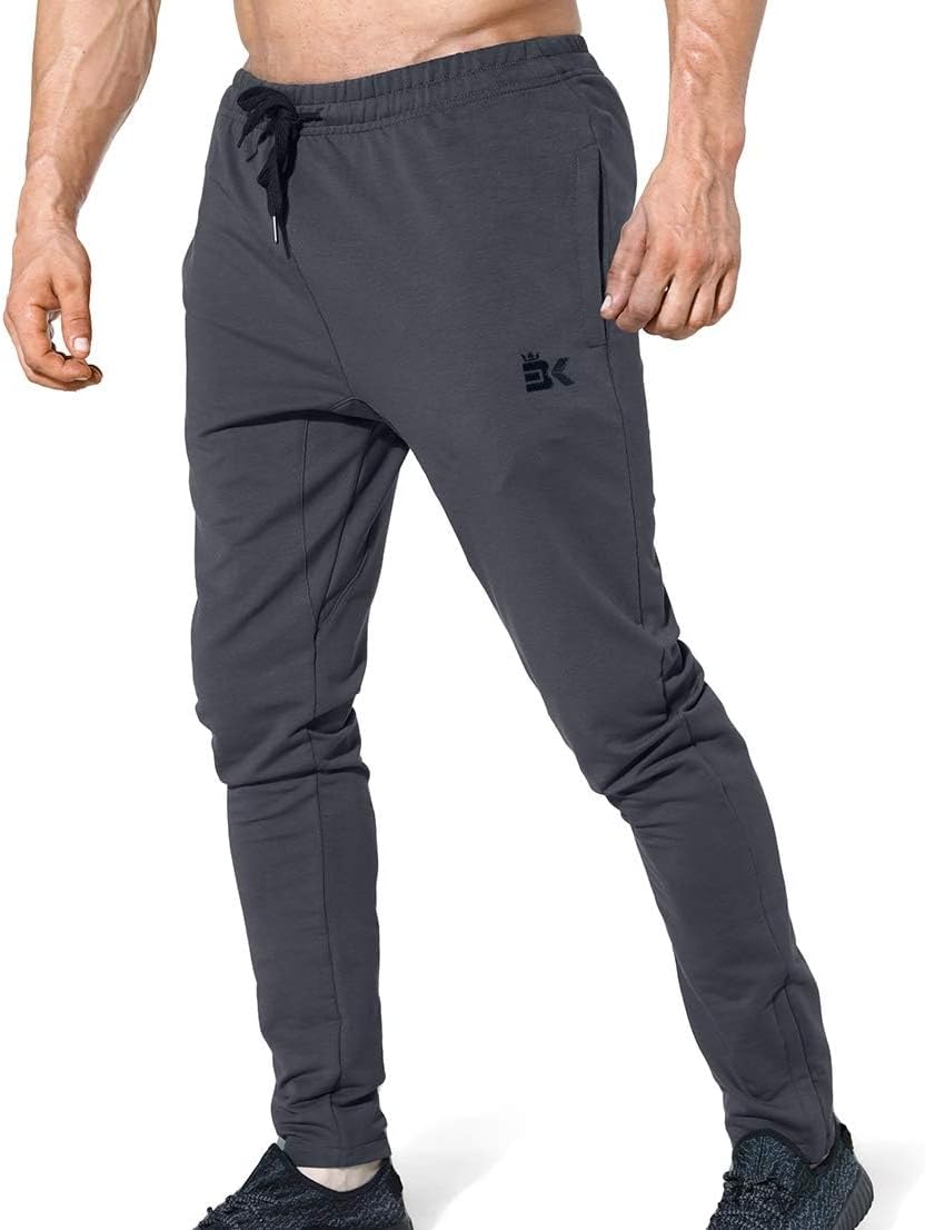 BROKIG Men's Zip Joggers Casual Gym Workout Track Pants - Image 5