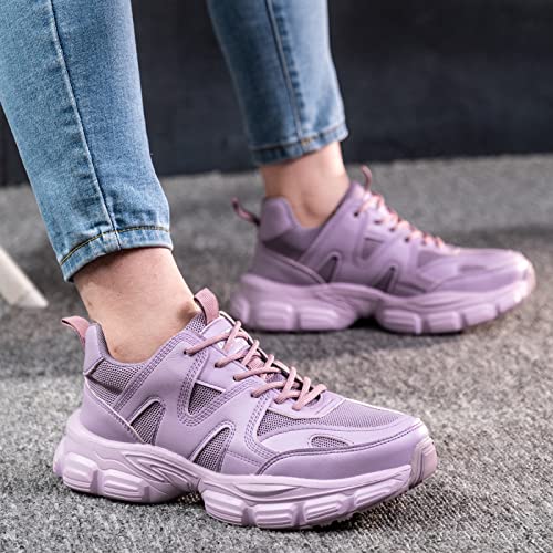 Sylphid Steel Toe Shoes For Women, Womens Steel Toe Sneakers, Women’s Safety Work Shoe Breathable Lightweight, Slip Resistant Pink #TOP3