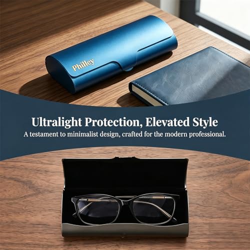 Image of Philley Aluminum Ultra-Light Eyeglasses Case Hard Shell Nearsighted Glasses Case for Women & Men