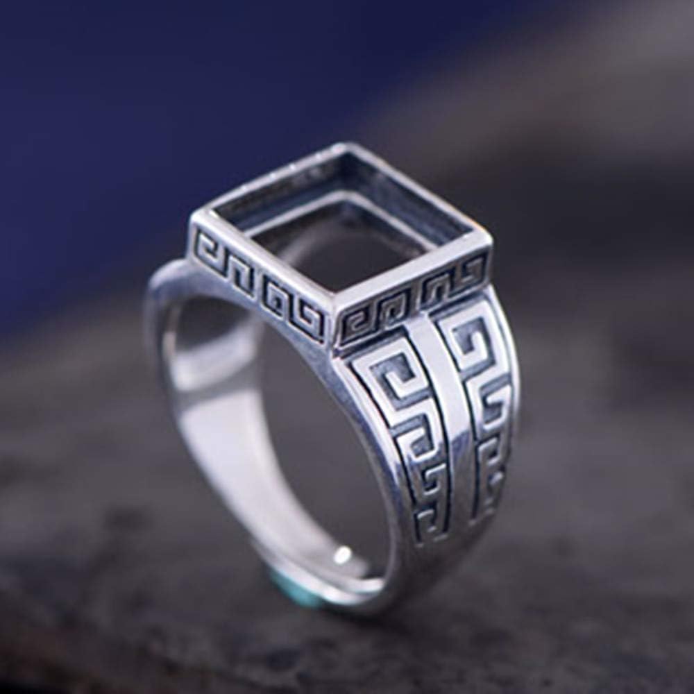 Men's Ring Blank (10x10mm Square Blank) Adjustable Thai