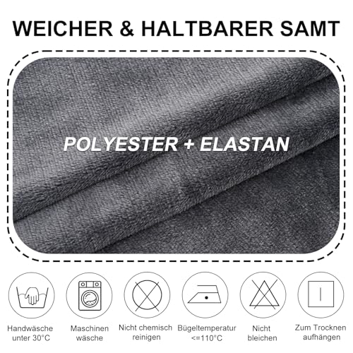 Alishomtll Stretch Samt Stuhlhussen 1er Set Universal Sesselbezug Stuhlbezug mit Armlehnen Abnehmbare Waschbar Esszimmerstühle Bezug für Küche Esszimmer Bankett Hochzeit Party (Grau, 1 Stück)