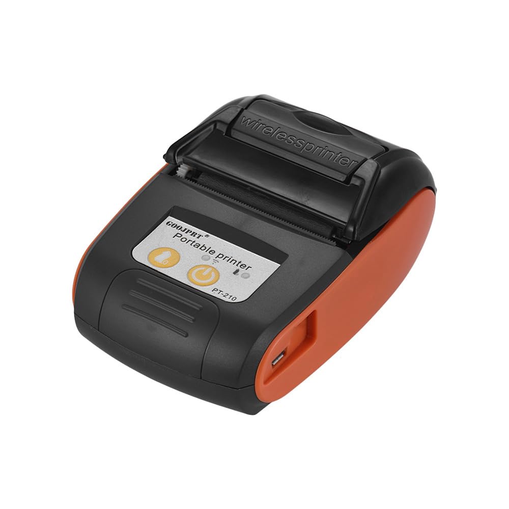 PT-210 Tragbarer Thermodrucker Handheld 58mm-Empfangsdrucker für Einzelhandelsgeschäfte Restaurants Fabriken Logistik, 10 Papierrollen