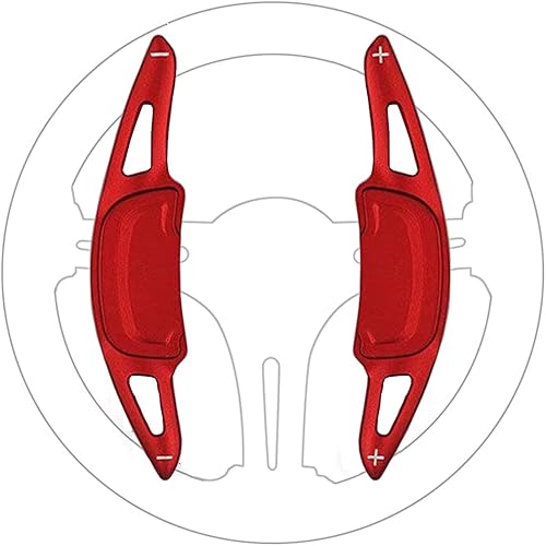 Extensiones de aluminio para palanca de cambios de volante de 2 piezas (rojo) para Mazda CX-30 (2019 2020 2021) Mazda 3 Hatchback (2019 2020 2021)