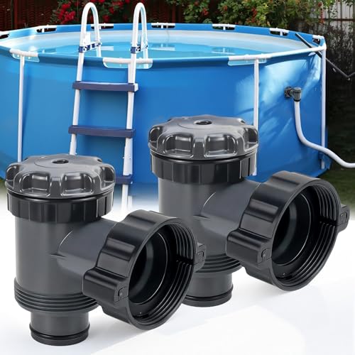 HUYUE Pool Absperrhahn 38mm Ersatz Kolbenventil für Schwimmbad Filterpumpe Pool Plunger Ventil Absperrhahn Poolzubehör (2 Stück)