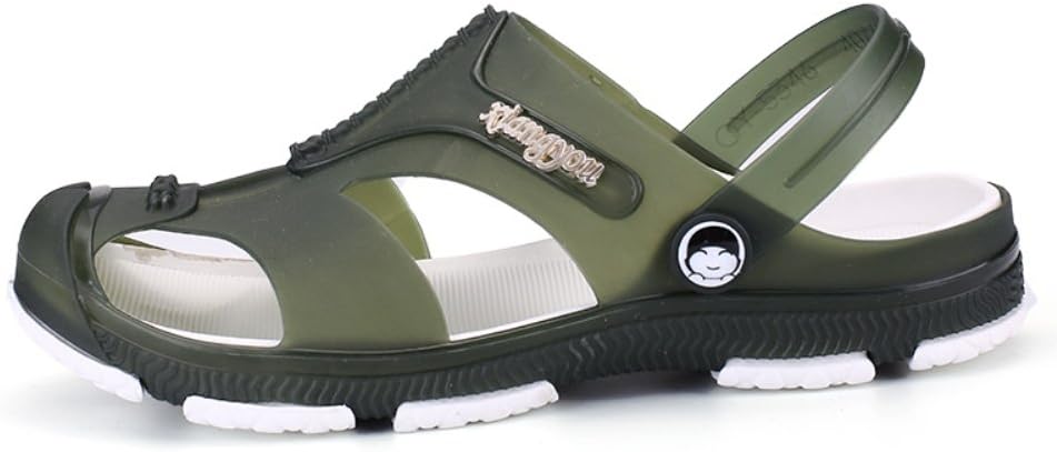 ZXWFOBEY Men's Slip-On Breathable Beach Shoes Sport Sandals Flip Flop Green