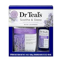 Dr Teals Epsom Salt & Foaming Bath Oil Sampler Gift Set 2022 - Give The Gift of Relaxation & Peaceful Slumber! - 14 oz Bag of Bath Salts & 3 oz Bottle of Foaming Bath Oil
