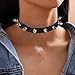 2PCS Vintage Gothic Punk Black Studded Leather Choker Necklace - Adjustable PU Leather for Women and Men