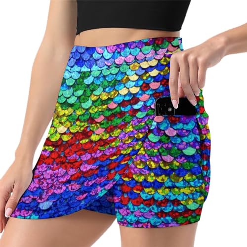 Jupe de tennis femme avec short intégré et poche active