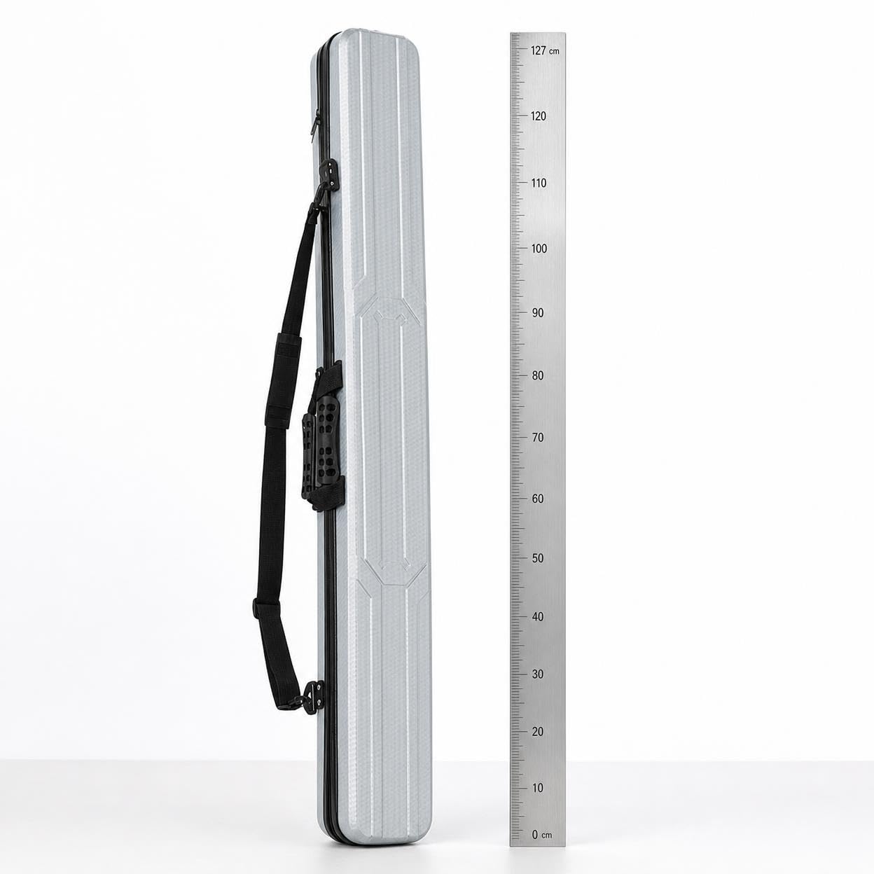 Contenitore Canne da Pesca Custodia Tubo Borsa Astuccio con Apertura Ampia a Cerniera E Maniglia Laterale Composito Rinforzi in Tessuto Adatto, silver, silver