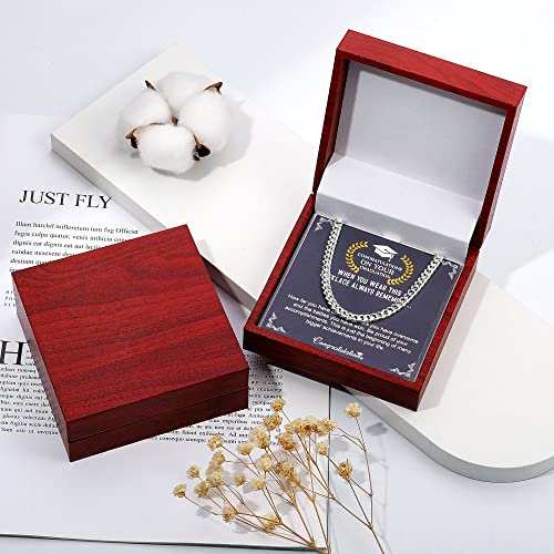 Glishiver Graduation Gifts For Him, Sterling Silver Clasp Cuban Chain Necklace Graduation Gifts 5Mm Diamond Cut Cuban Chain College Graduation Gifts High School Graduation Gifts For Him(20) #TOP6