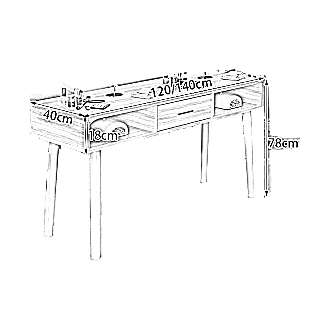 Mesa de manicura Profesional con cajón de imitación de mármol y Patas de Madera Maciza, Banco de Trabajo Ideal para técnicos de uñas (Estilo 1, 120 x 40 x 78 cm)