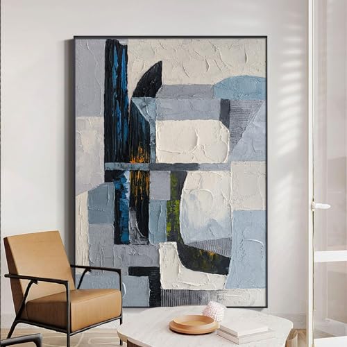Art mural moderne de grande taille : peinture abstraite géométrique
