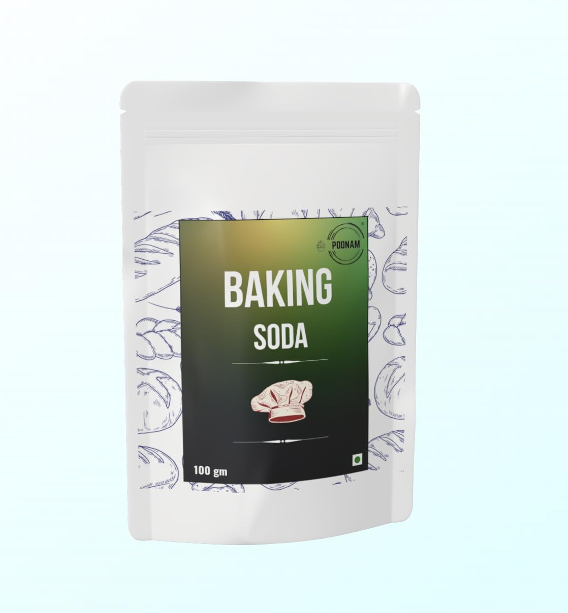 POONAM Baking Soda 100g Pouch – Pack of 2 (100g x 2) | Premium Food-Grade Soda for Cooking, Baking, & Cleaning | 100% Pure & Vegetarian